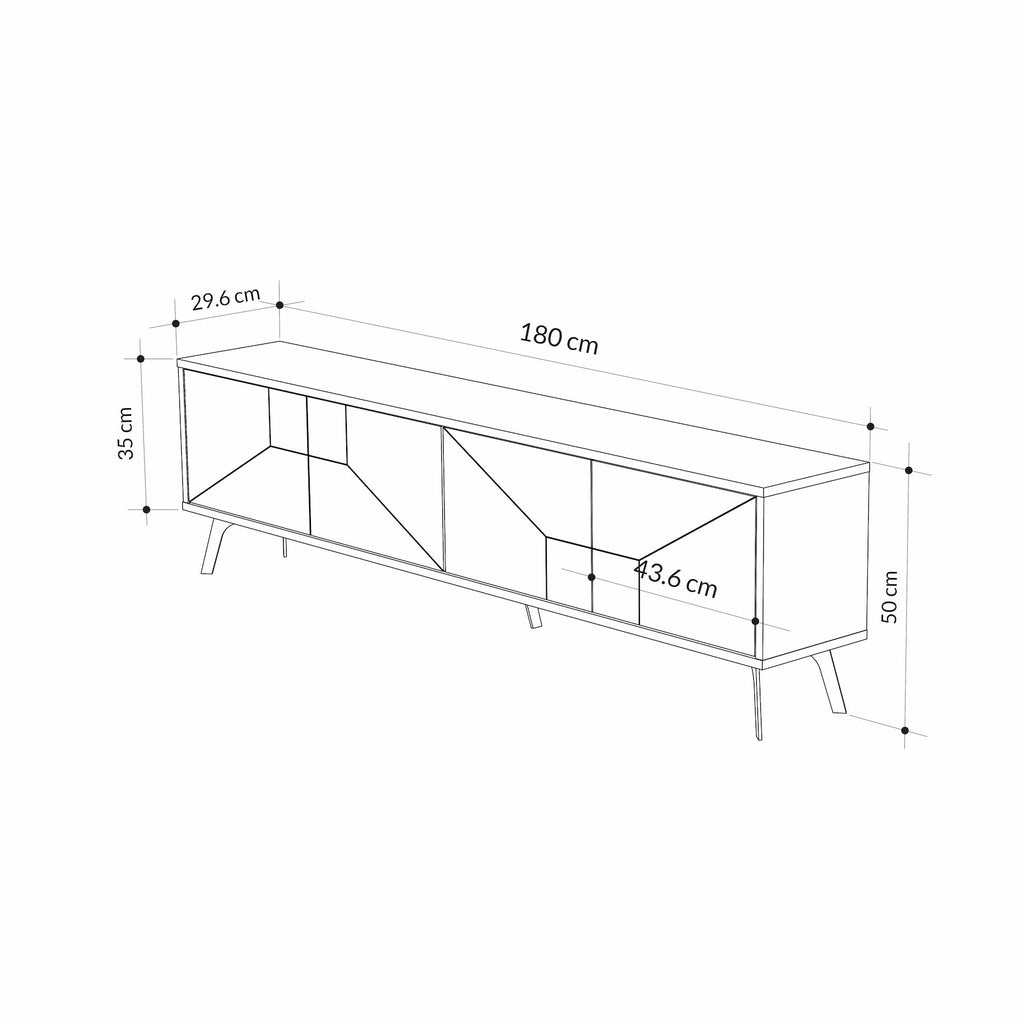 Decortieliving - Dune Modern TV Stand With Storage Cabinet 180cm