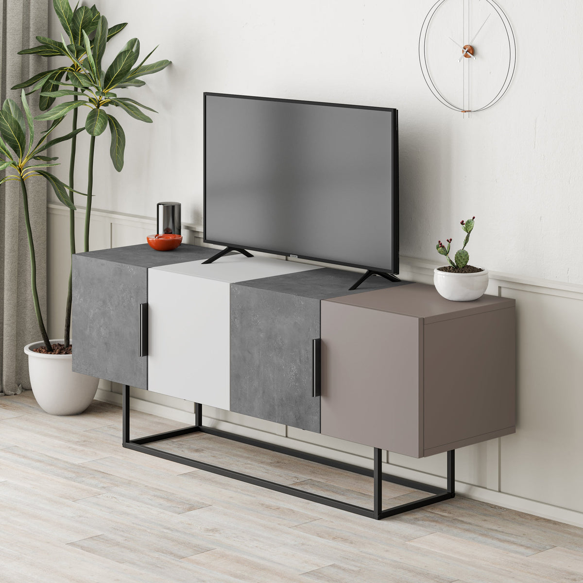 Decortieliving - Tontini Modern TV Stand Multimedia Centre