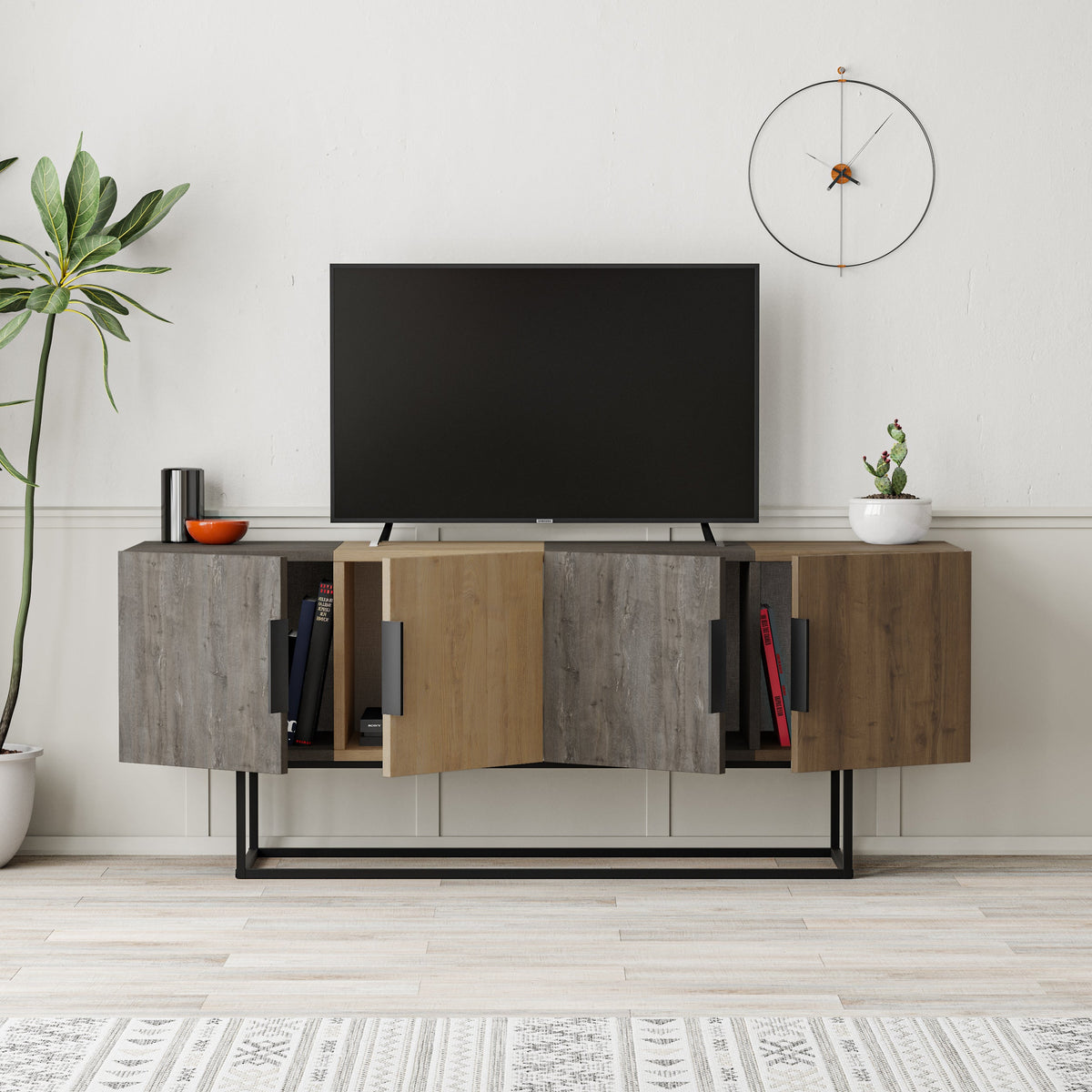 Decortieliving - Tontini Modern TV Stand Multimedia Centre