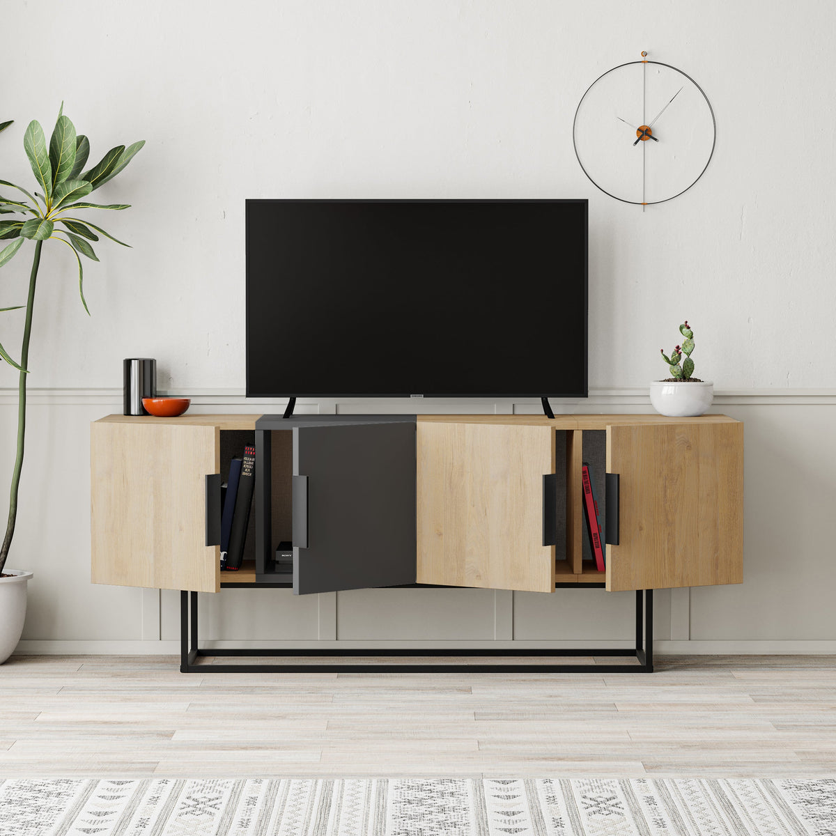 Decortieliving - Tontini Modern TV Stand Multimedia Centre