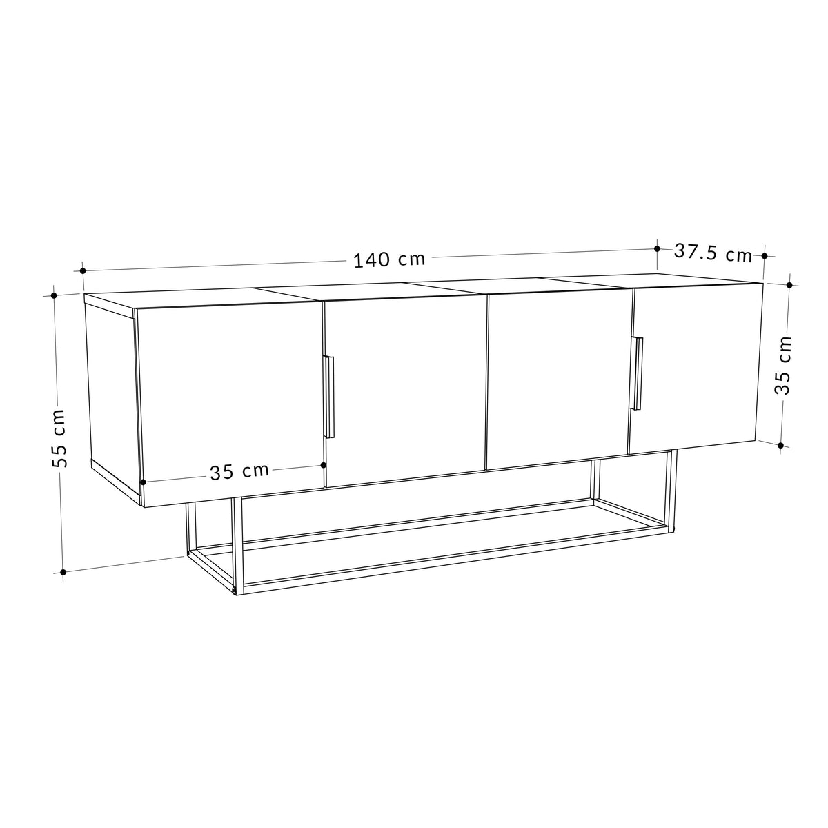 Decortieliving - Tontini Modern TV Stand Multimedia Centre