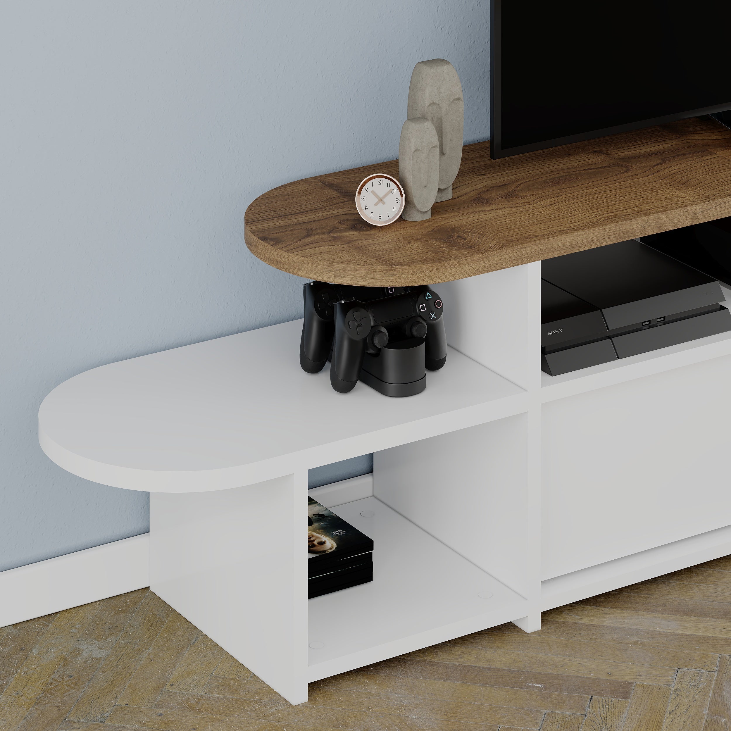 Decortieliving - Lyra Modern TV Stand Multimedia Centre TV Unit With Storage Cabinet 167cm