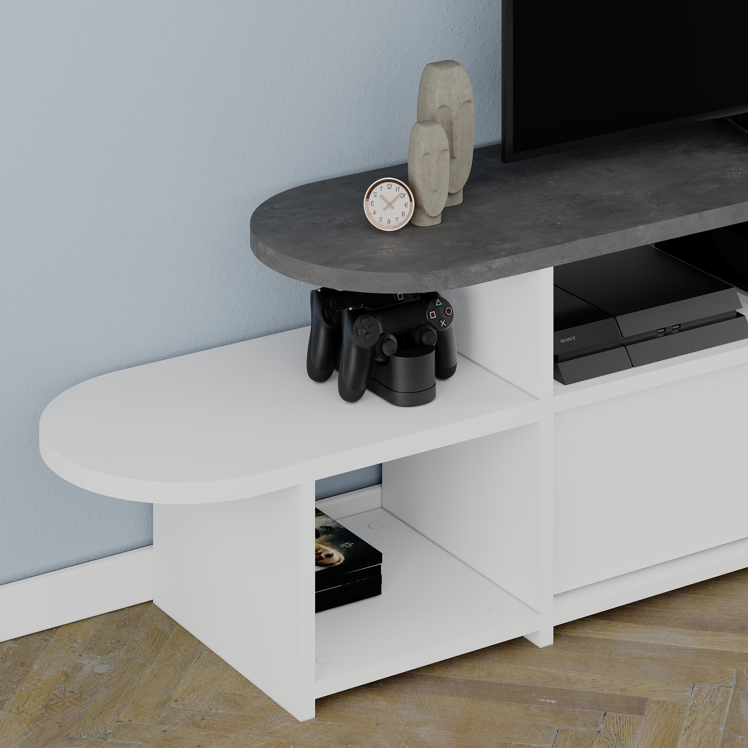 Decortieliving - Lyra Modern TV Stand Multimedia Centre TV Unit With Storage Cabinet 167cm