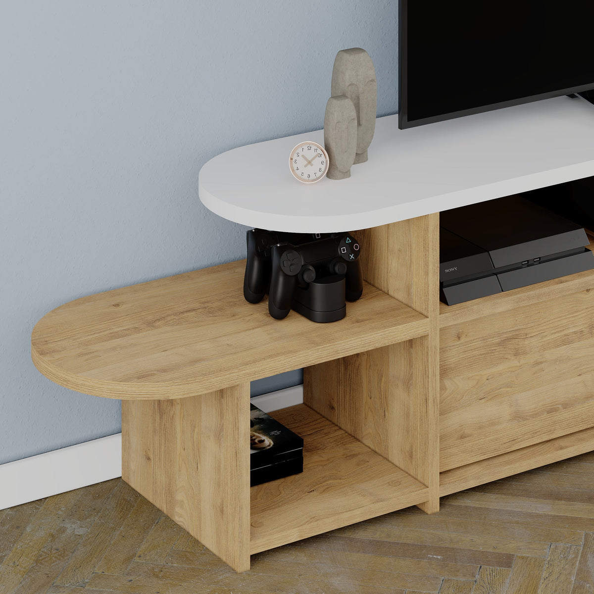 Decortieliving - Lyra Modern TV Stand Multimedia Centre TV Unit With Storage Cabinet 167cm