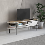 Decortieliving - Otis Modern TV Stand Multimedia Centre Metal Leg Storage 160cm