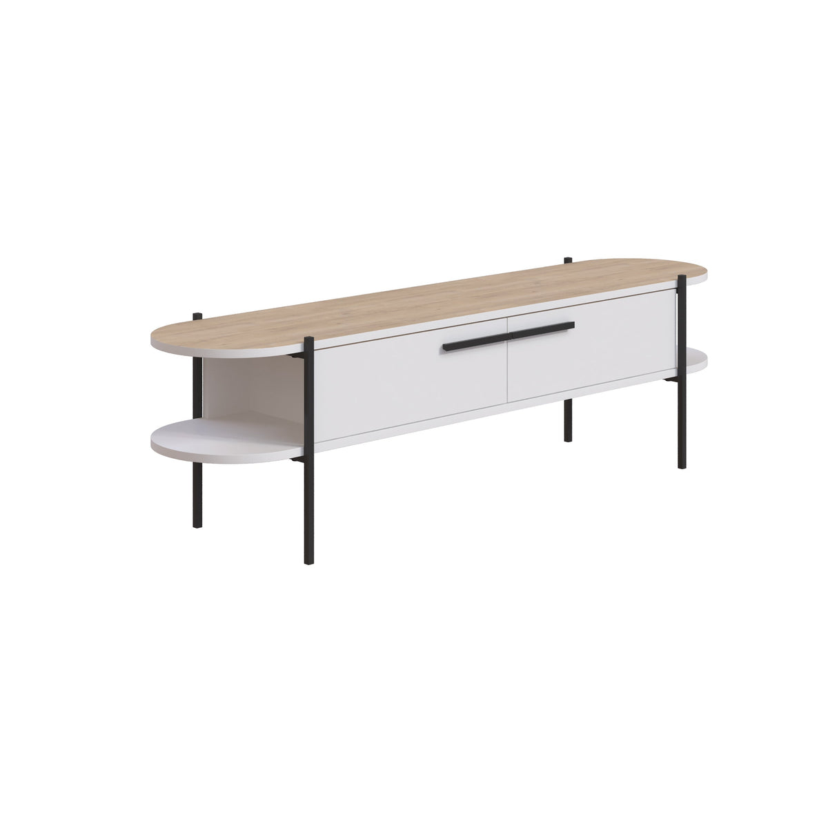 Decortieliving - Otis Modern TV Stand Multimedia Centre Metal Leg Storage 160cm
