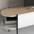 Decortieliving - Otis Modern TV Stand Multimedia Centre Metal Leg Storage 160cm