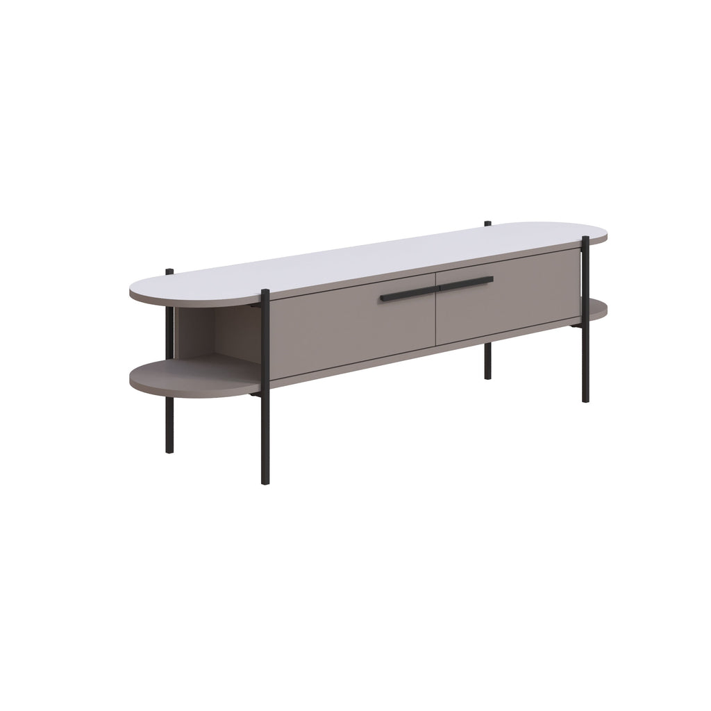 Decortieliving - Otis Modern TV Stand Multimedia Centre Metal Leg Storage 160cm