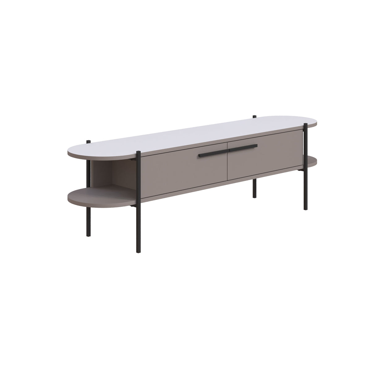 Decortieliving - Otis Modern TV Stand Multimedia Centre Metal Leg Storage 160cm