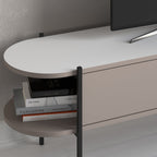 Decortieliving - Otis Modern TV Stand Multimedia Centre Metal Leg Storage 160cm