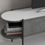 Decortieliving - Otis Modern TV Stand Multimedia Centre Metal Leg Storage 160cm