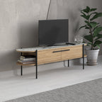Decortieliving - Otis Modern TV Stand Multimedia Centre Metal Leg Storage 160cm