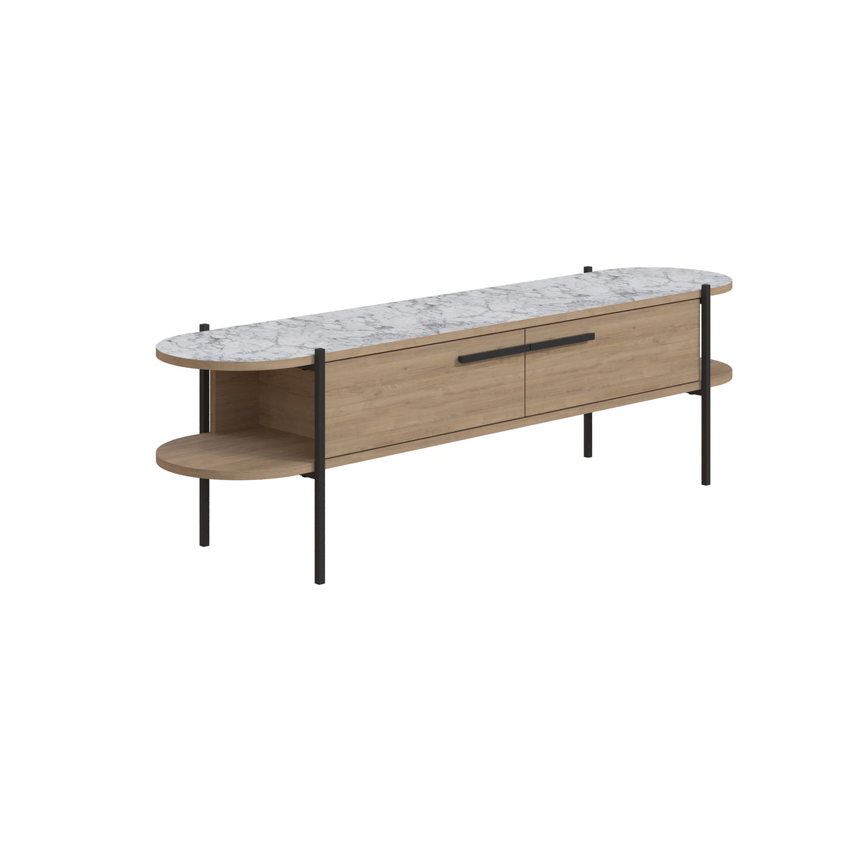 Decortieliving - Otis Modern TV Stand Multimedia Centre Metal Leg Storage 160cm