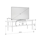 Decortieliving - Otis Modern TV Stand Multimedia Centre Metal Leg Storage 160cm