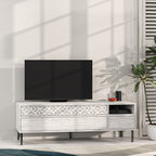 Decortieliving - Heaton Modern TV Stand Multimedia Centre TV Unit With Storage Cabinet 144.6cm