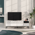 Decortieliving - Heaton Modern TV Stand Multimedia Centre TV Unit With Storage Cabinet 144.6cm
