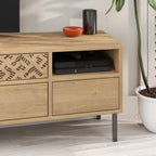 Decortieliving - Heaton Modern TV Stand Multimedia Centre TV Unit With Storage Cabinet 144.6cm