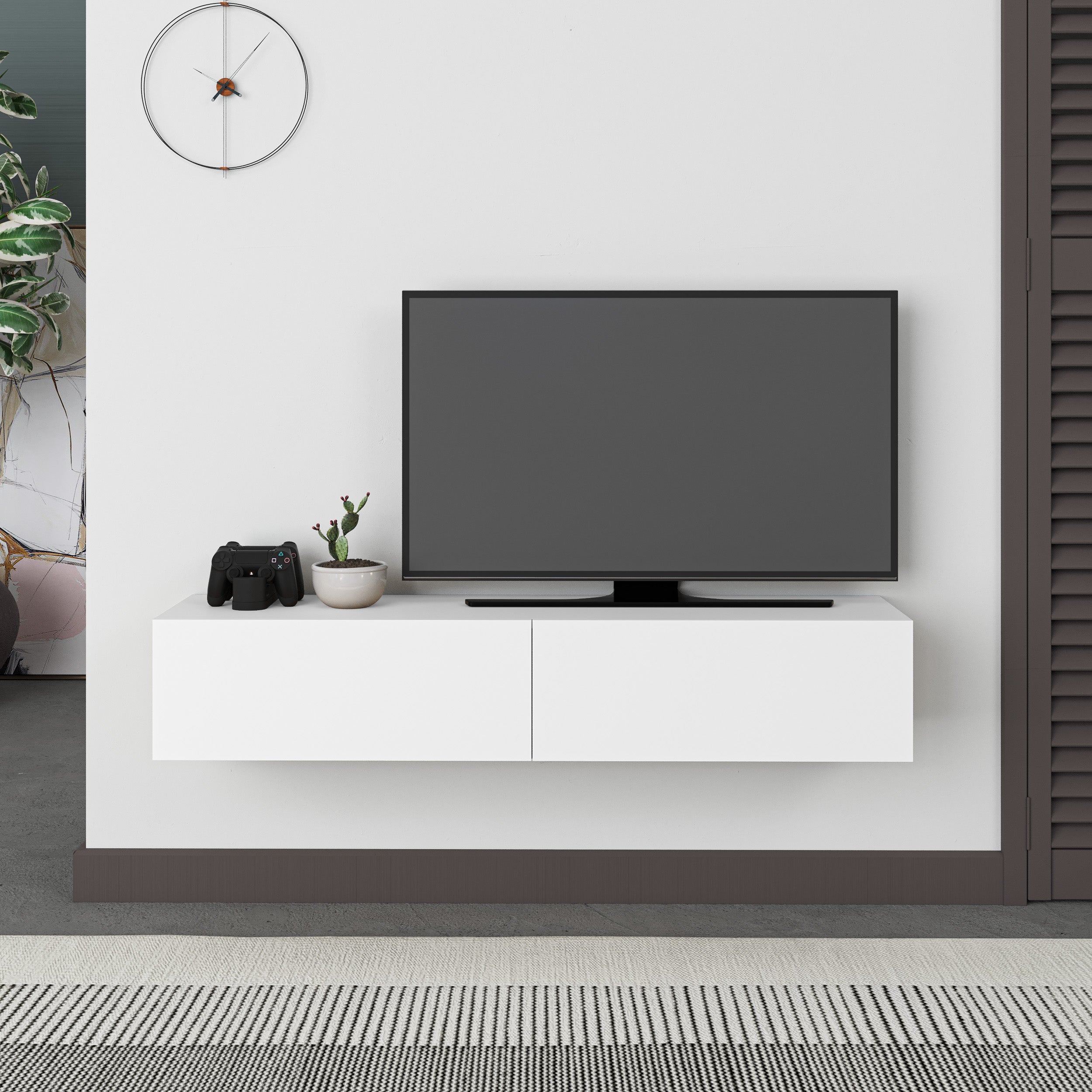 Decortieliving - Francy Modern Wall-Mounted TV Unit 135cm