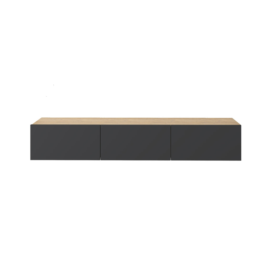 Meuble TV moderne Francy - Mural - 3 compartiments - 180 cm