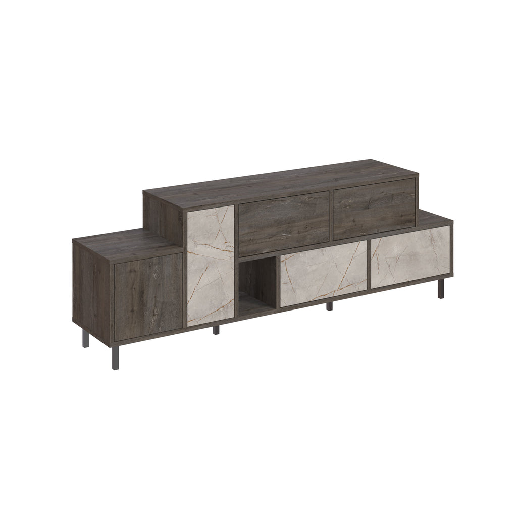 Decortieliving - Hermes Modern TV Stand Multimedia Centre With Storage Cabinet 171.2 cm