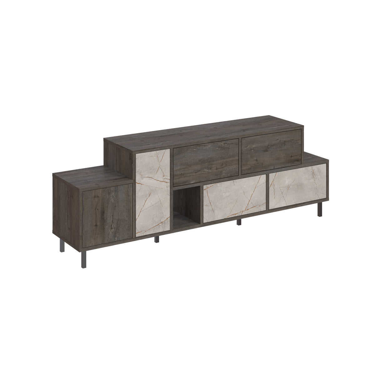 Decortieliving - Hermes Modern TV Stand Multimedia Centre With Storage Cabinet 171.2 cm