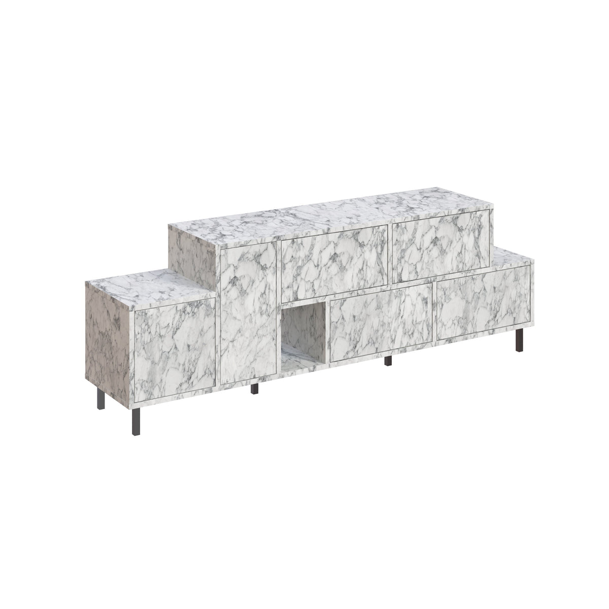 Decortieliving - Hermes Modern TV Stand Multimedia Centre With Storage Cabinet 171.2 cm