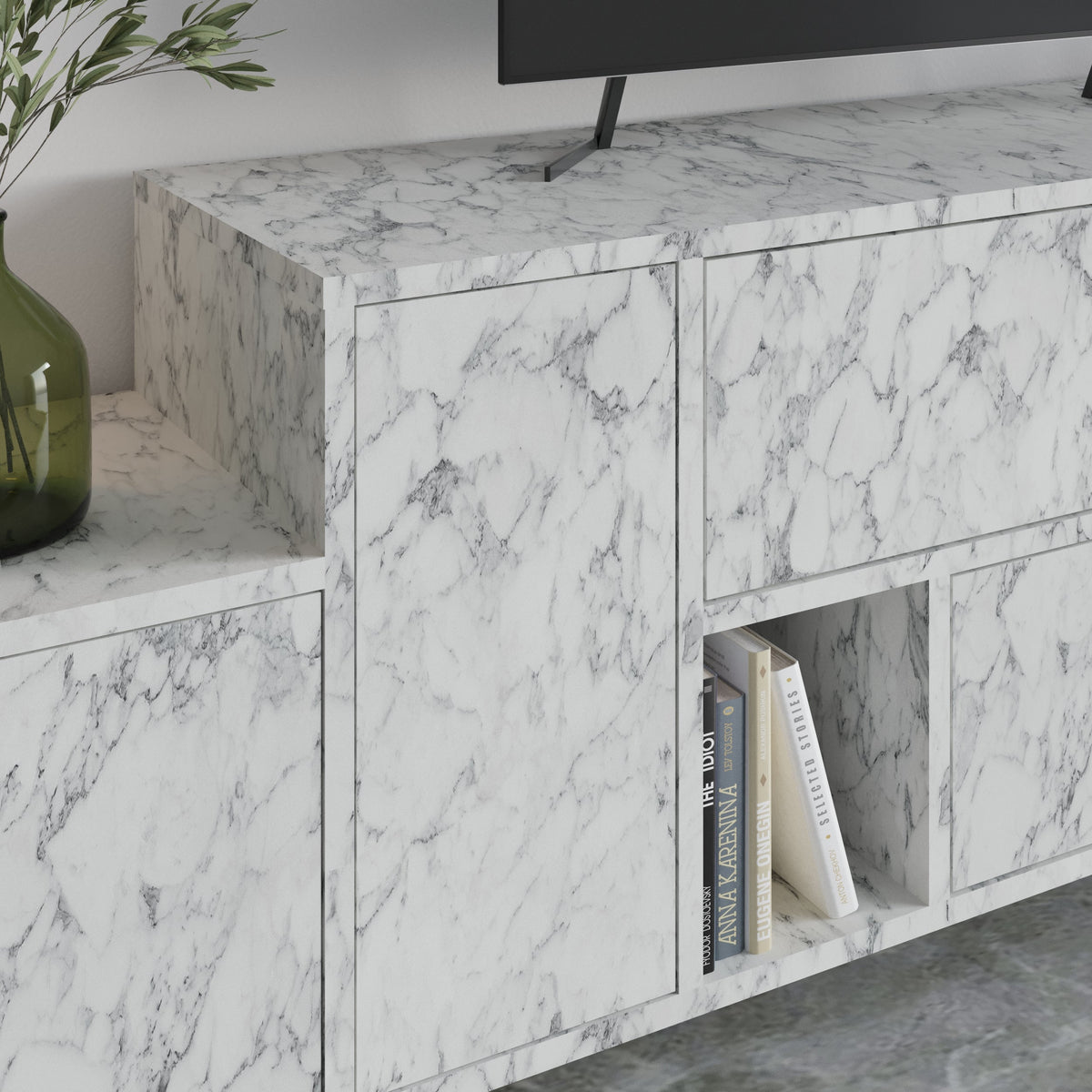 Decortieliving - Hermes Modern TV Stand Multimedia Centre With Storage Cabinet 171.2 cm
