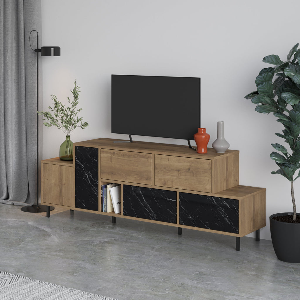 Decortieliving - Hermes Modern TV Stand Multimedia Centre With Storage Cabinet 171.2 cm