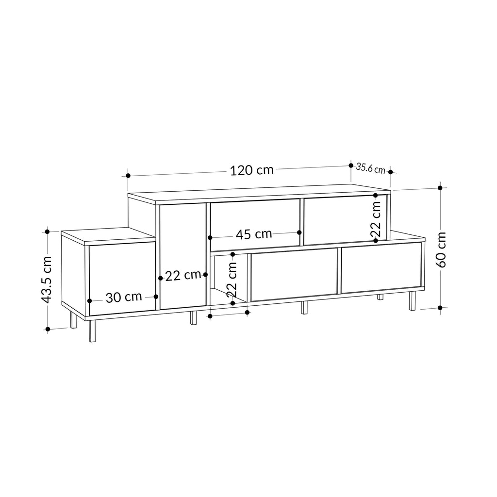 Decortieliving - Hermes Modern TV Stand Multimedia Centre With Storage Cabinet 171.2 cm