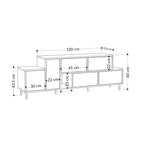 Decortieliving - Hermes Modern TV Stand Multimedia Centre With Storage Cabinet 171.2 cm