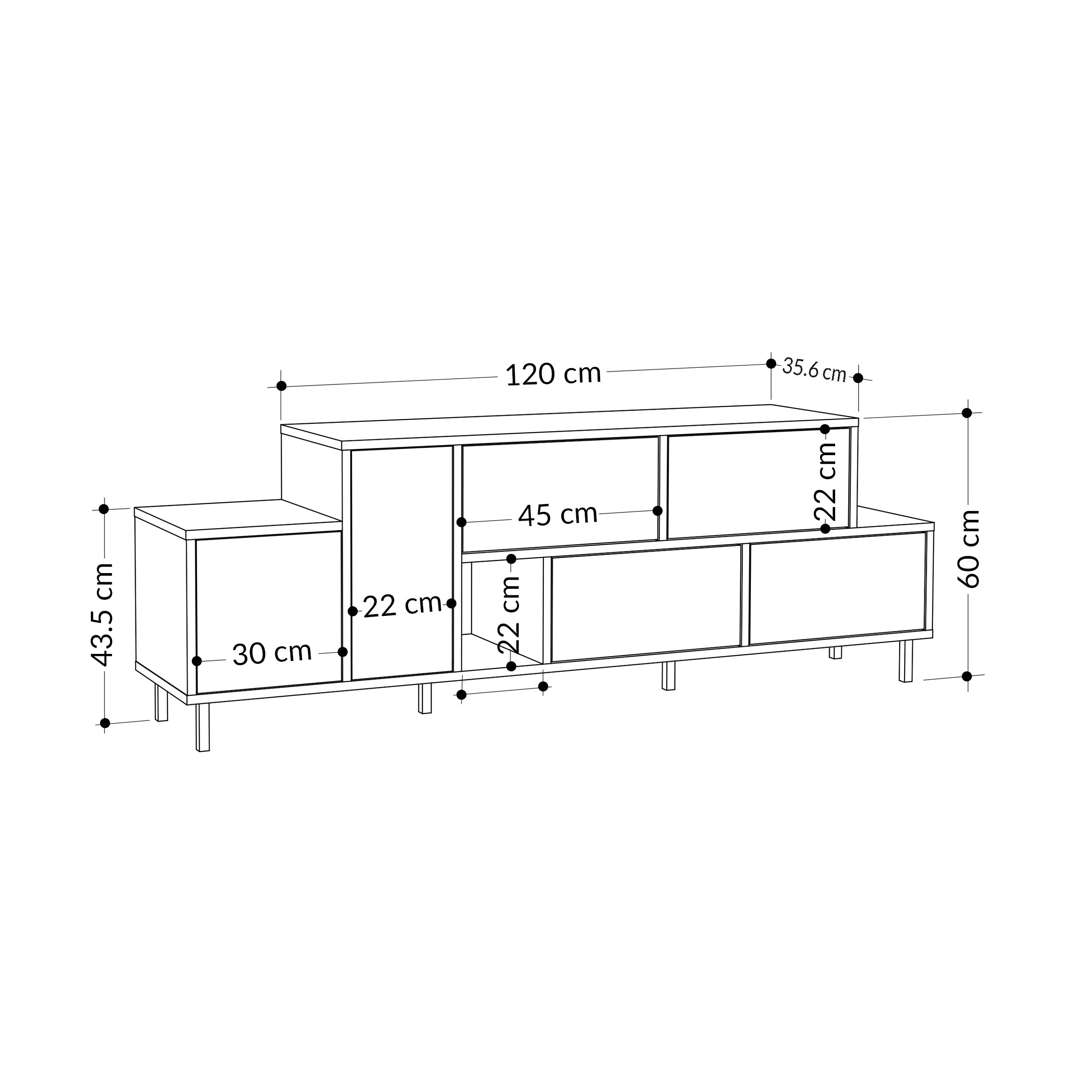 Decortieliving - Hermes Modern TV Stand Multimedia Centre With Storage Cabinet 171.2 cm