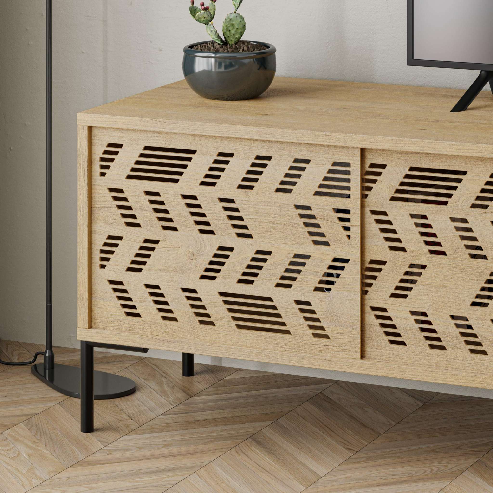 Decortieliving - Dionysos Modern TV Stand Multimedia Stand TV Unit With Storage Cabinet 170cm