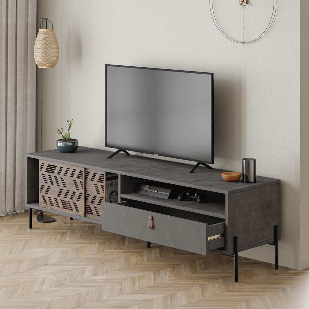 Decortieliving - Dionysos Modern TV Stand Multimedia Stand TV Unit With Storage Cabinet 170cm