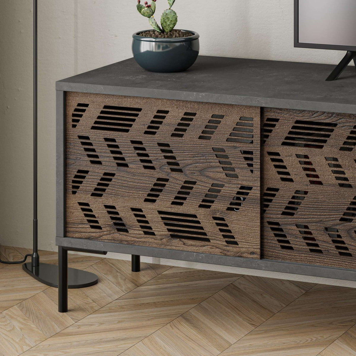 Decortieliving - Dionysos Modern TV Stand Multimedia Stand TV Unit With Storage Cabinet 170cm