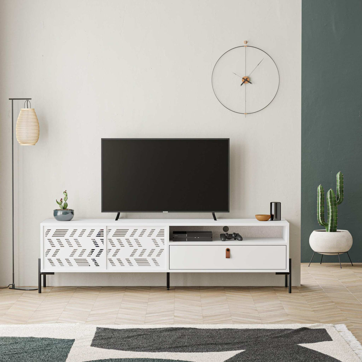 Decortieliving - Dionysos Modern TV Stand Multimedia Stand TV Unit With Storage Cabinet 170cm