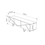 Decortieliving - Jakomen TV Cabinet 3D 160cm - Dark Oak