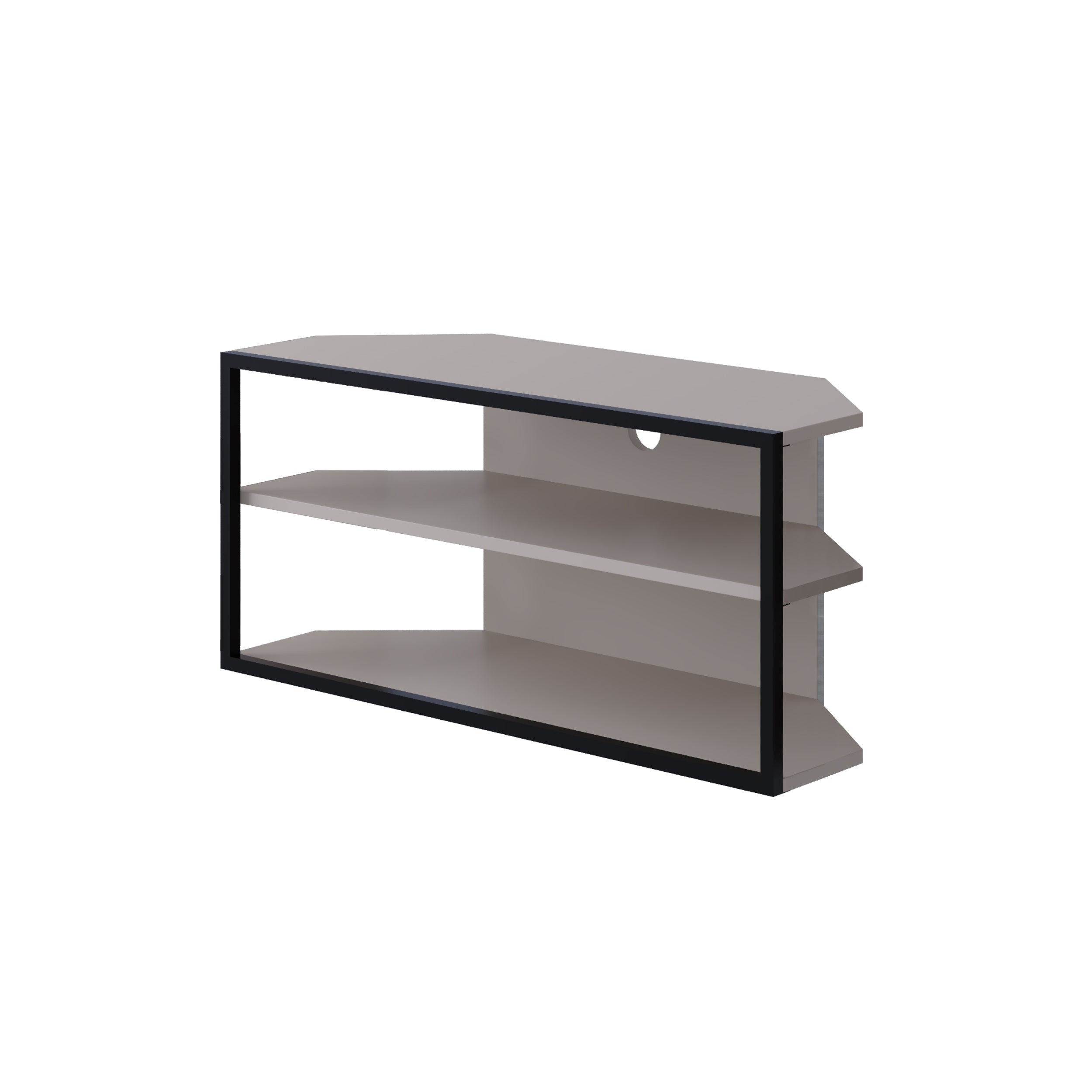 Decortieliving - Echo Corner TV Stand – Compact Corner Unit for TVs with Storage Shelves for Living Rooms or Flats