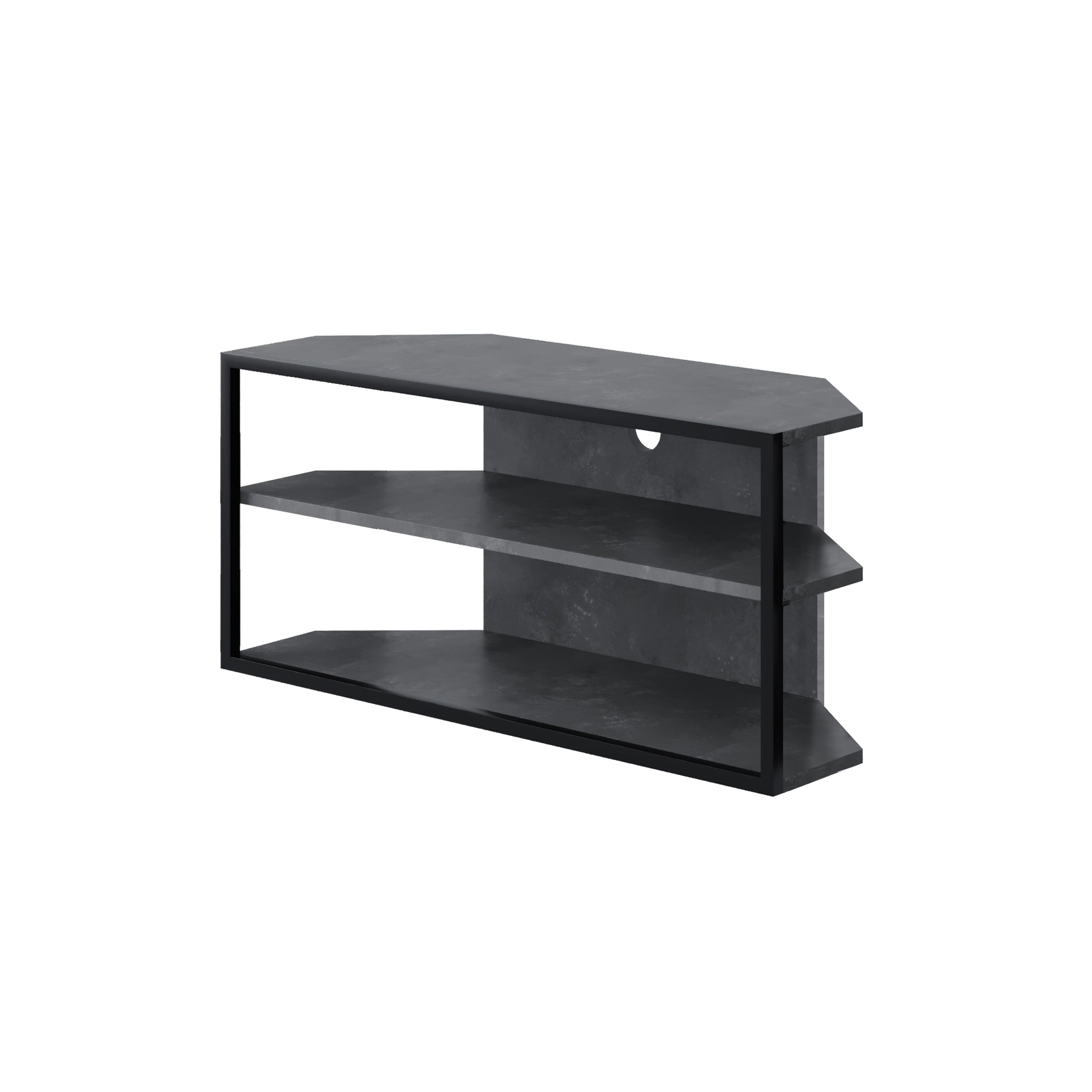 Decortieliving - Echo Corner TV Stand – Compact Corner Unit for TVs with Storage Shelves for Living Rooms or Flats
