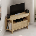 Decortieliving - Modern Viva Corner TV Unit – Compact Corner Stand with Shelves & Cabinet for 40-Inch TVs