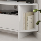 Decortieliving - Modern Viva Corner TV Unit – Compact Corner Stand with Shelves & Cabinet for 40-Inch TVs