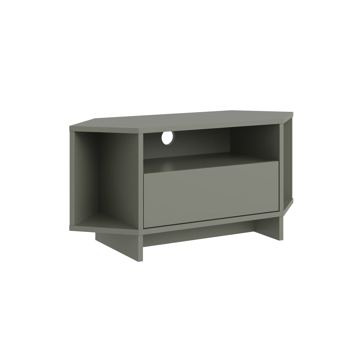Decortieliving - Modern Viva Corner TV Unit – Compact Corner Stand with Shelves & Cabinet for 40-Inch TVs