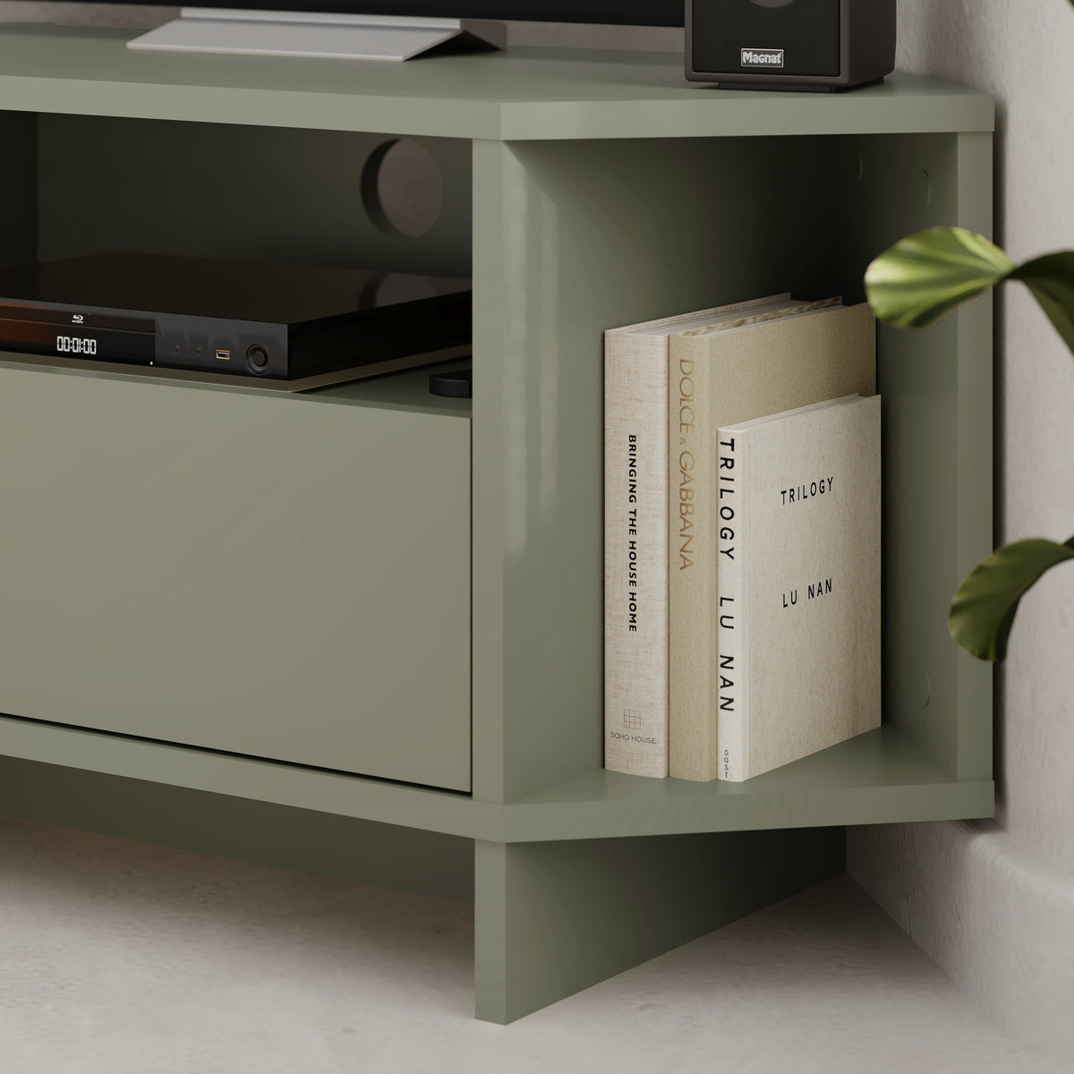 Decortieliving - Modern Viva Corner TV Unit – Compact Corner Stand with Shelves & Cabinet for 40-Inch TVs