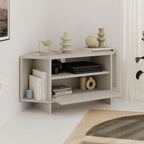 Decortieliving - Modern Viva Corner TV Unit – Compact Corner Stand with Shelves & Cabinet for 40-Inch TVs