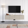 Decortieliving - Combe Floating Wall-Mounted TV Unit 180cm (W) Soft-Close 4 Doors
