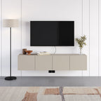 Decortieliving - Combe Floating Wall-Mounted TV Unit 180cm (W) Soft-Close 4 Doors