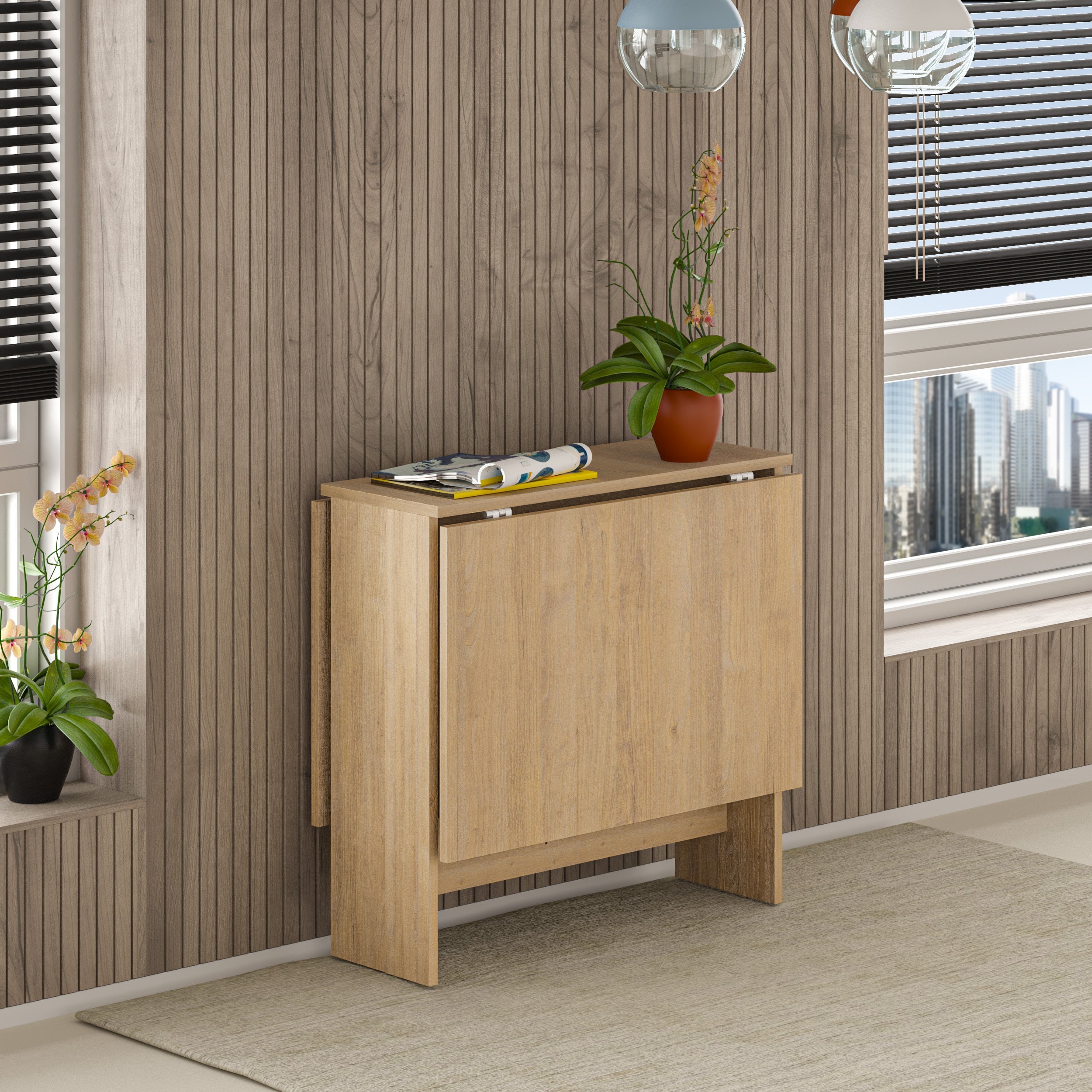 Table à manger Artemio – Pliante – Finition Chêne Saphir