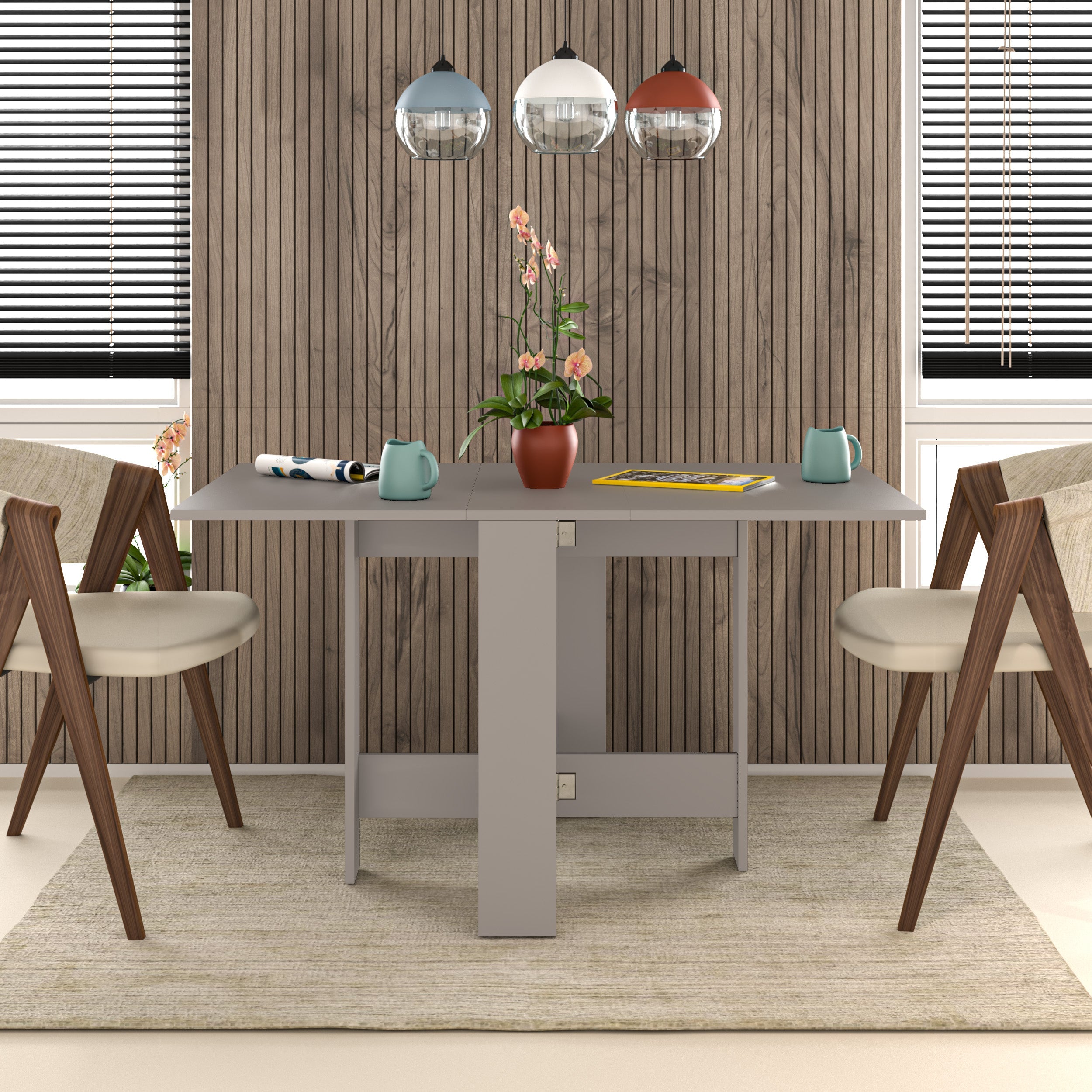 Table de salle à manger Artemio – Pliante – Fini Moka Clair