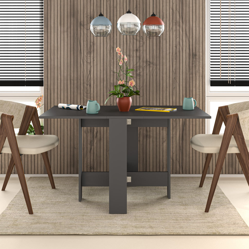 Table de salle à manger Artemio – Pliable – Finition anthracite