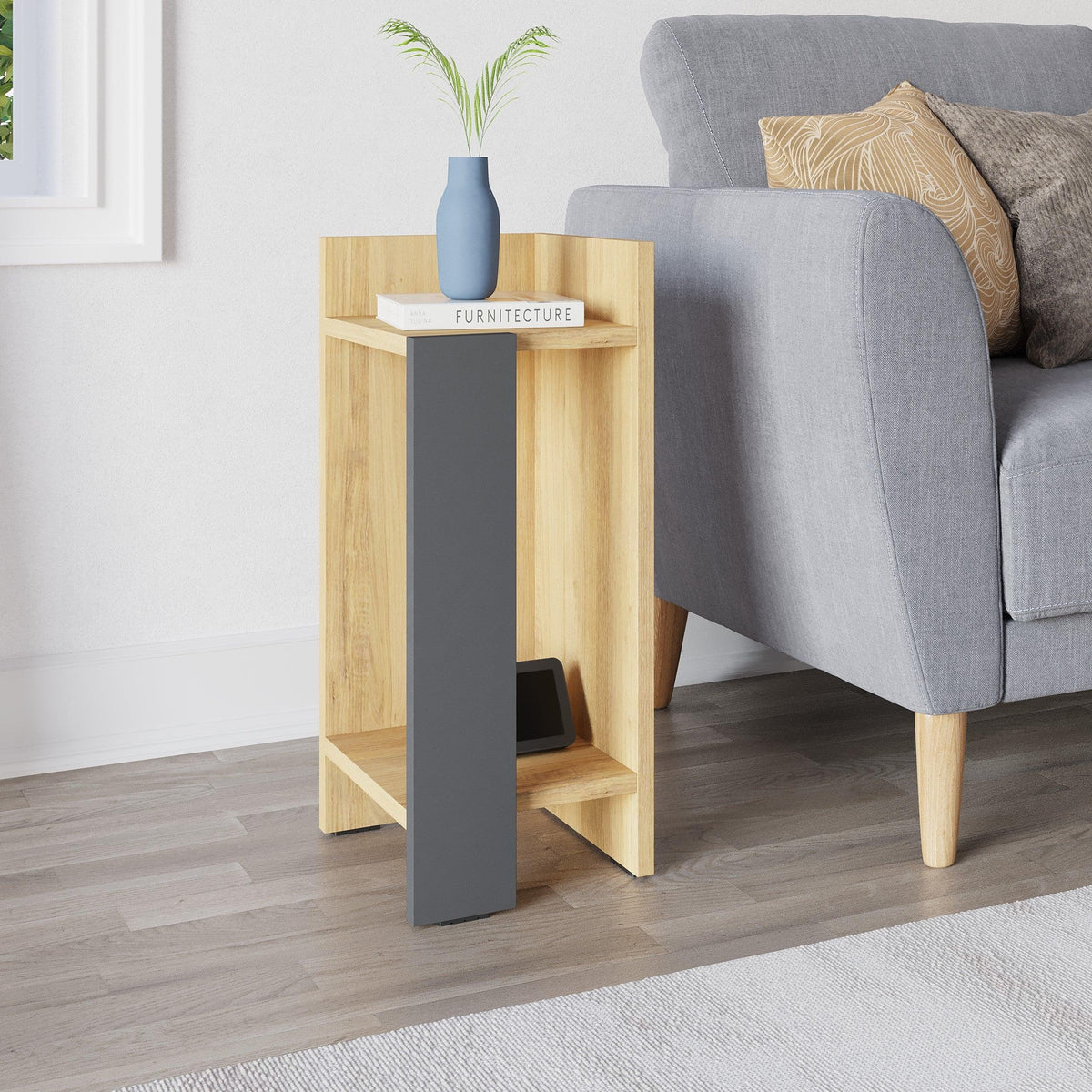 Decortieliving - Elos Modern Bedside Table Right Module 25cm Narrow