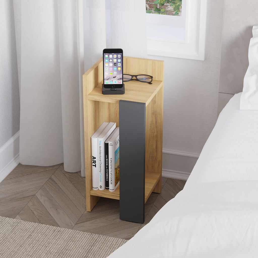Decortieliving - Elos Modern Bedside Table Left Module 25cm Narrow